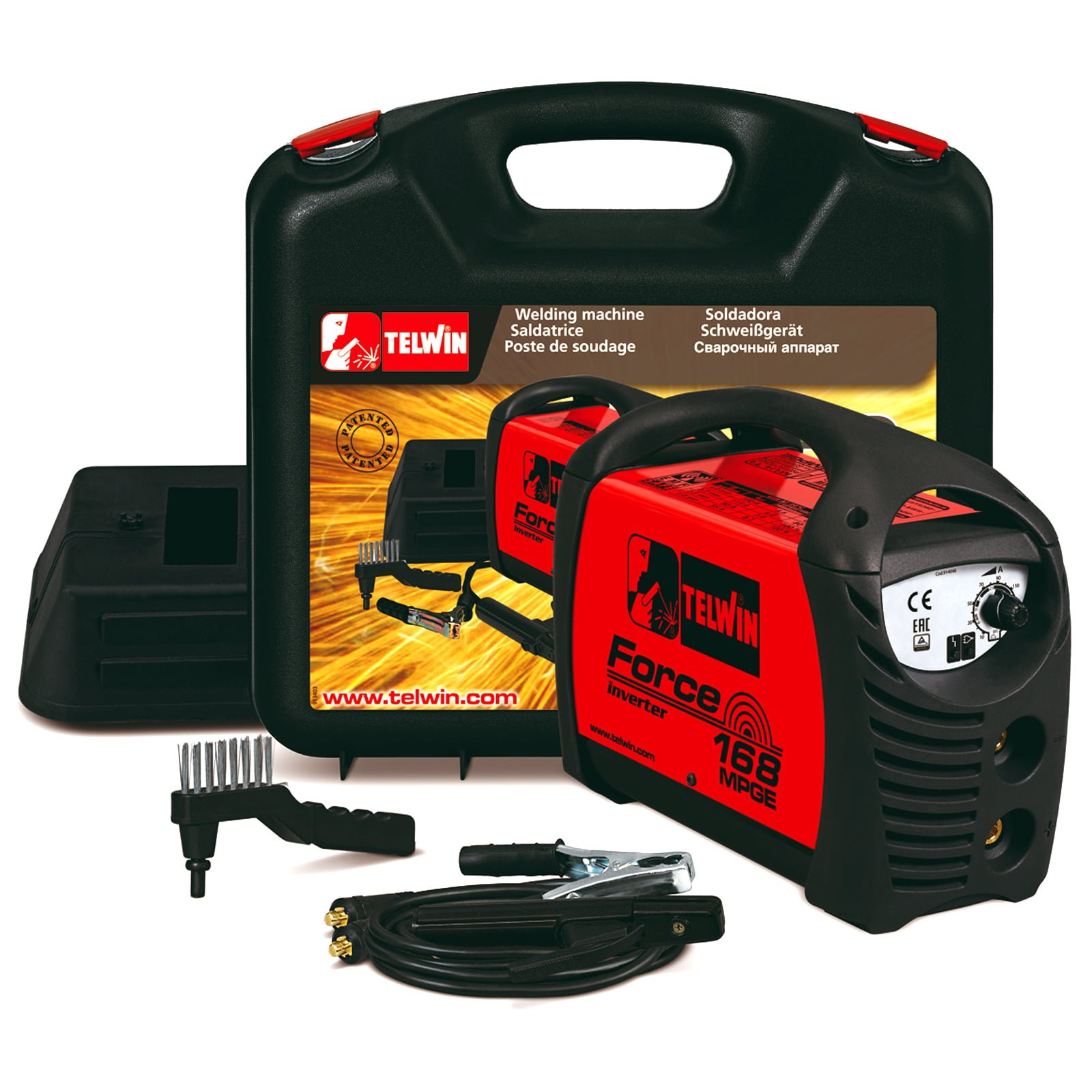 Telwin-INFINITY-170-ACX-Saldatrice-Inverter-ad-Elettrodo-Force-168-MPGE-con-accessori