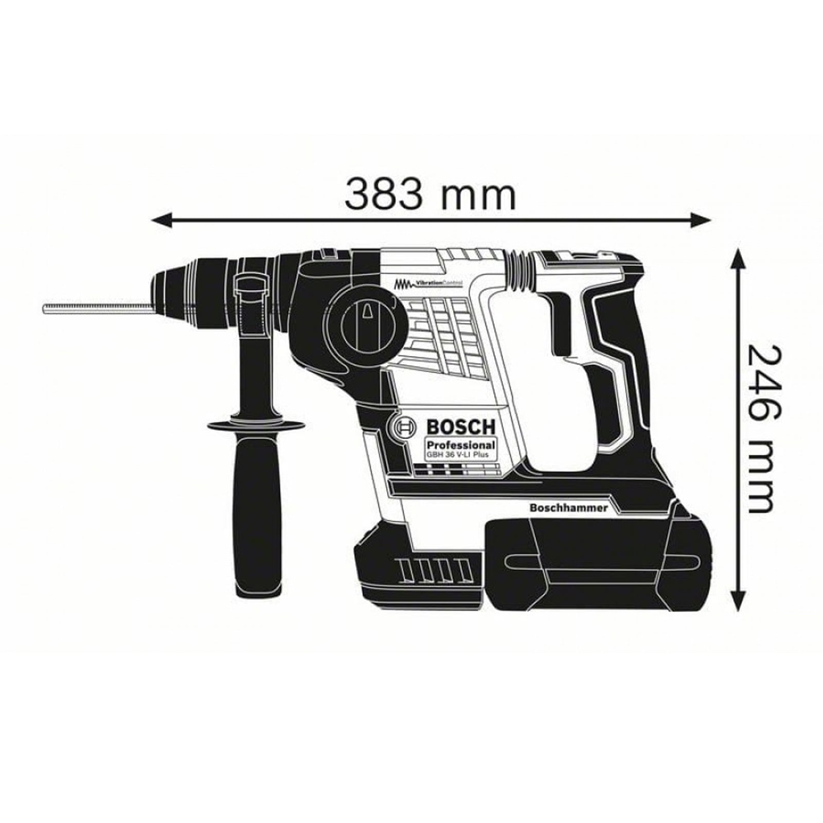 Bosch-Tassellatore-GBH-36V-Li-Plus-6AH-misure