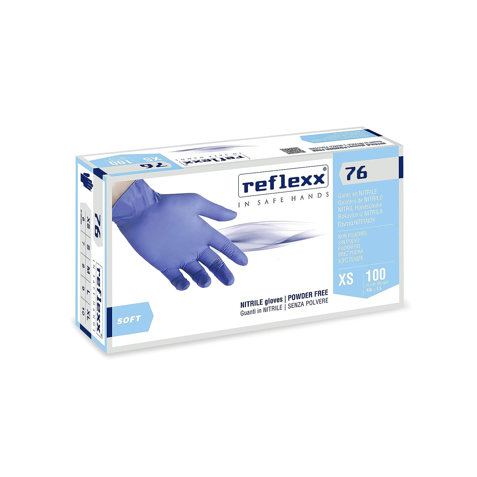 Reflexx-R-76-Guanti-in-nitrile-senza-polvere,-taglia-M