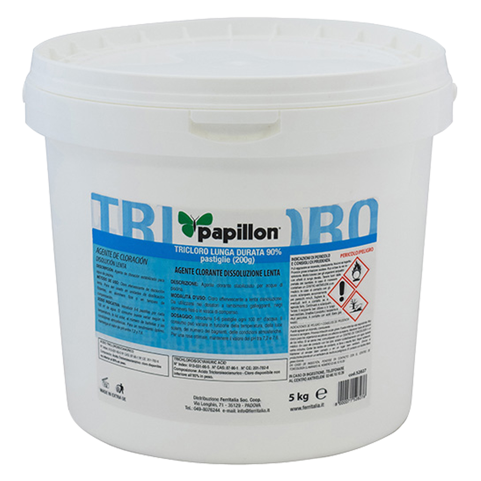 Papillon-Pastiglie-cloro-lento-200-gr-lunga-durata-tricoloro-5-kg