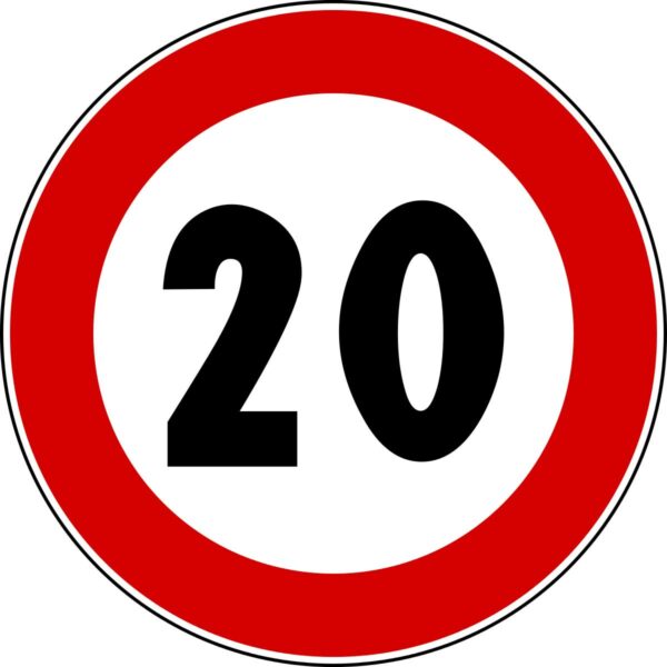 Cartello Limite Velocità 10 Km/h In Alluminio Con Palo - 23x23 Cm, Per Esterno, Resistente Alle Intemperie - Foto 12