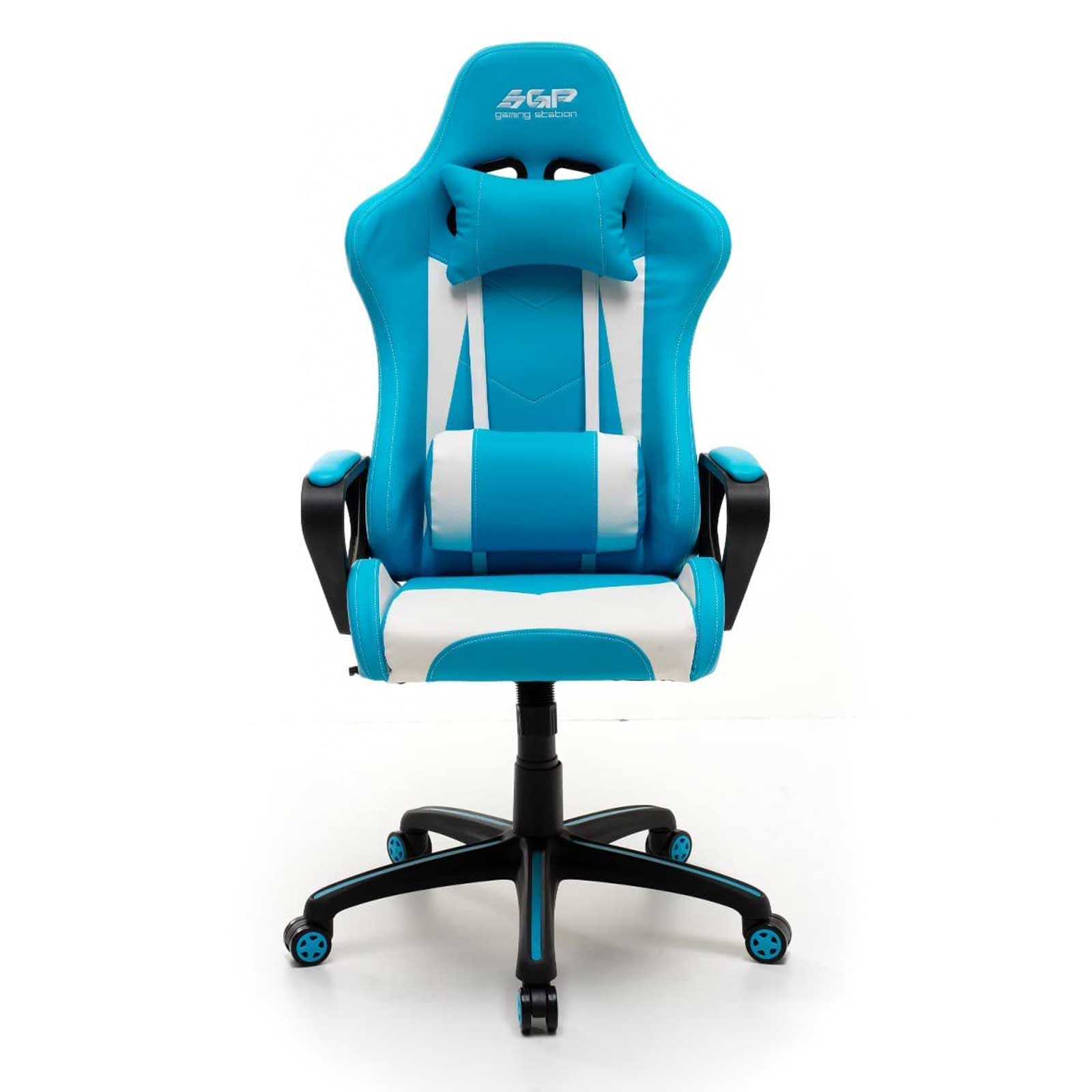 Poltrona-da-gaming-professionale-basculante-colore-azzurro-e-nero-My-Office Poltrona da gaming professionale basculante colore azzurro e nero My Office