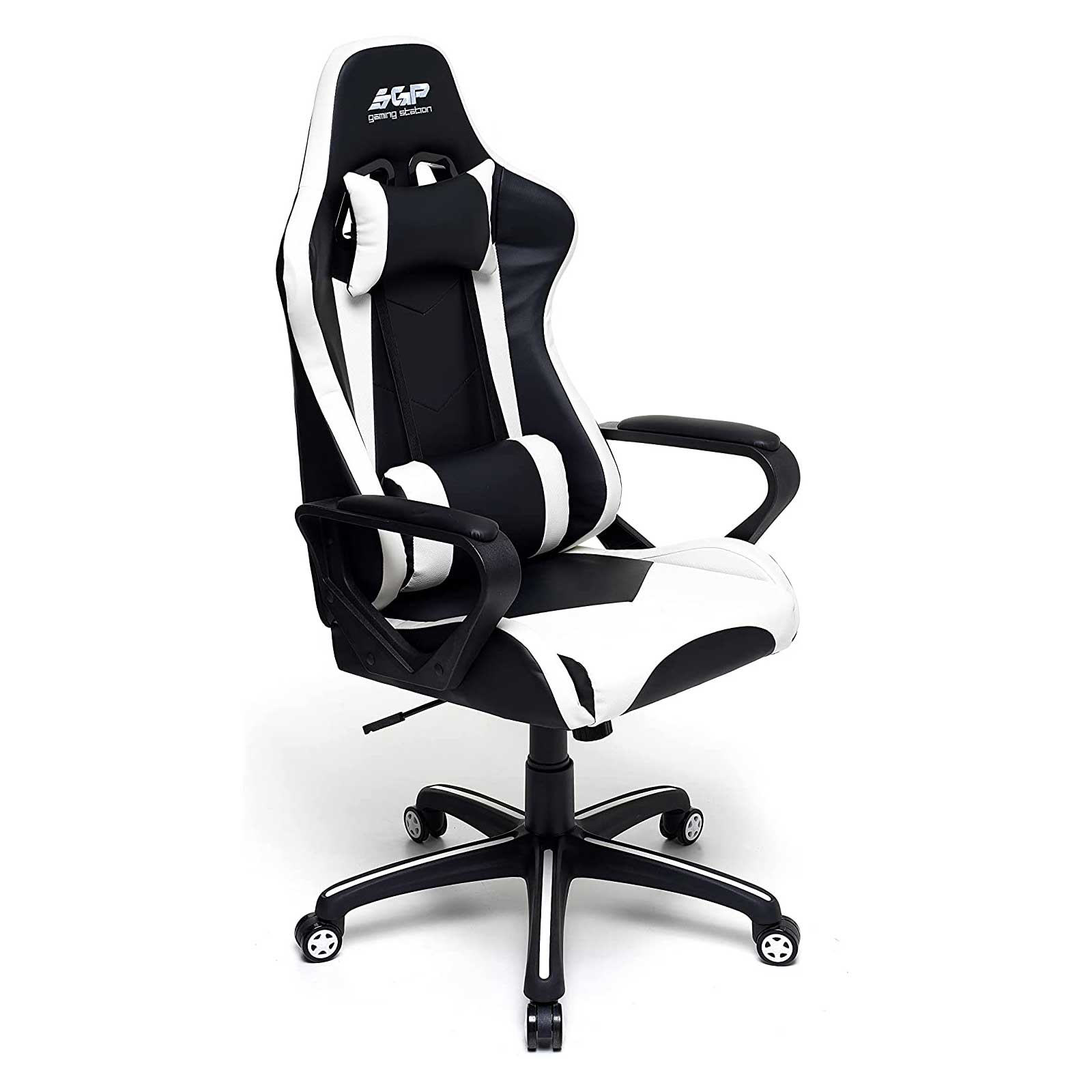 Poltrona-da-gaming-professionale-basculante-colore-bianco-e-nero-My-Office Poltrona da gaming professionale basculante colore bianco e nero My Office