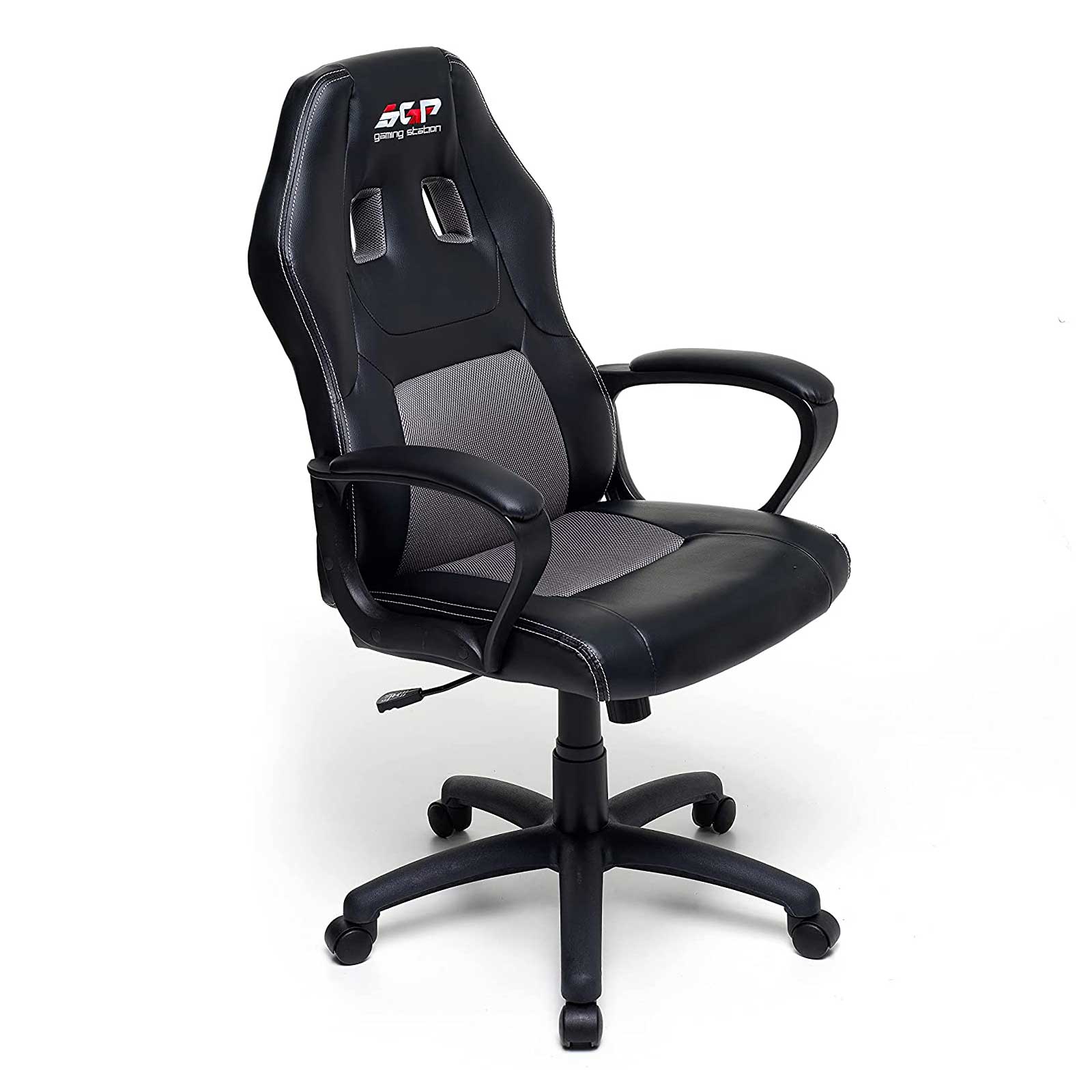 Sedia-gaming-regolabile-nera-con-tessuto-a-rete-grigio-My-Office Sedia gaming regolabile nera con tessuto a rete grigio My Office