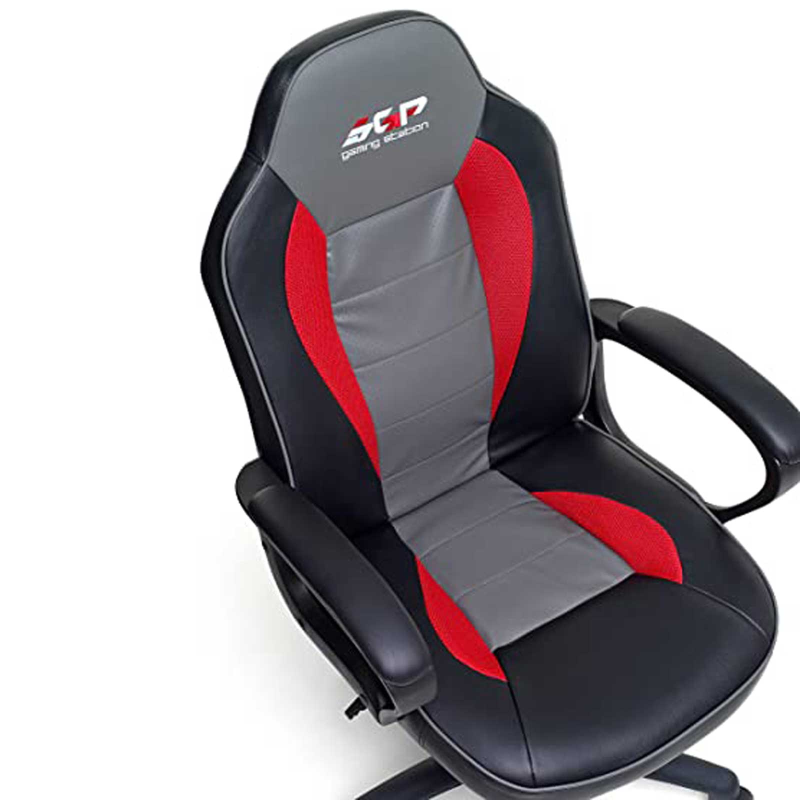 Sedia-gaming-regolabile-con-tessuto-a-rete-rosso-e-nero-My-Office-dettaglio Sedia gaming regolabile con tessuto a rete rosso e nero My Office