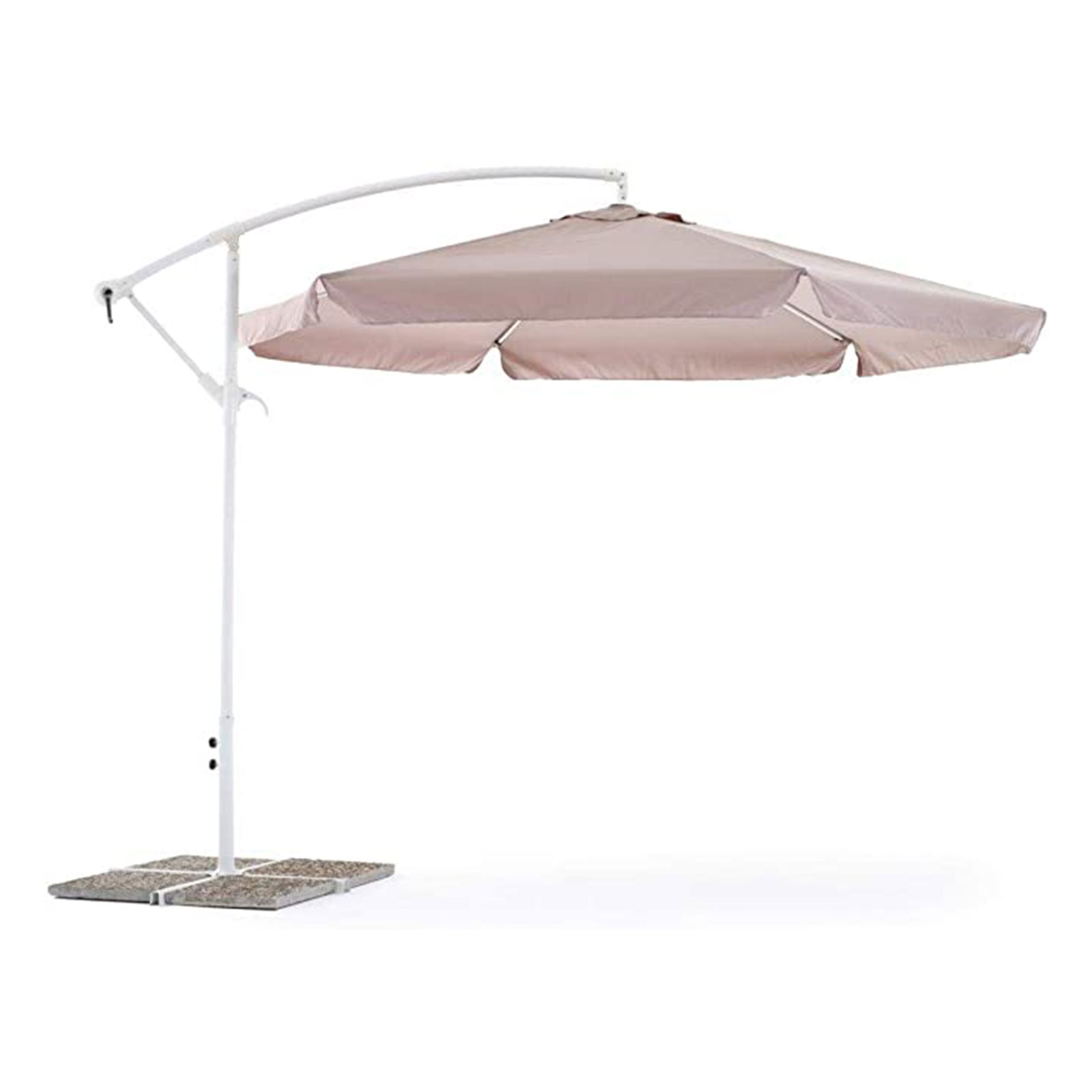 Ombrellone-da-giardino-retrattile-Luna-rotondo-3-m-Grigio-My-Garden Ombrellone da giardino retrattile Luna rotondo 3 m Grigio My Garden