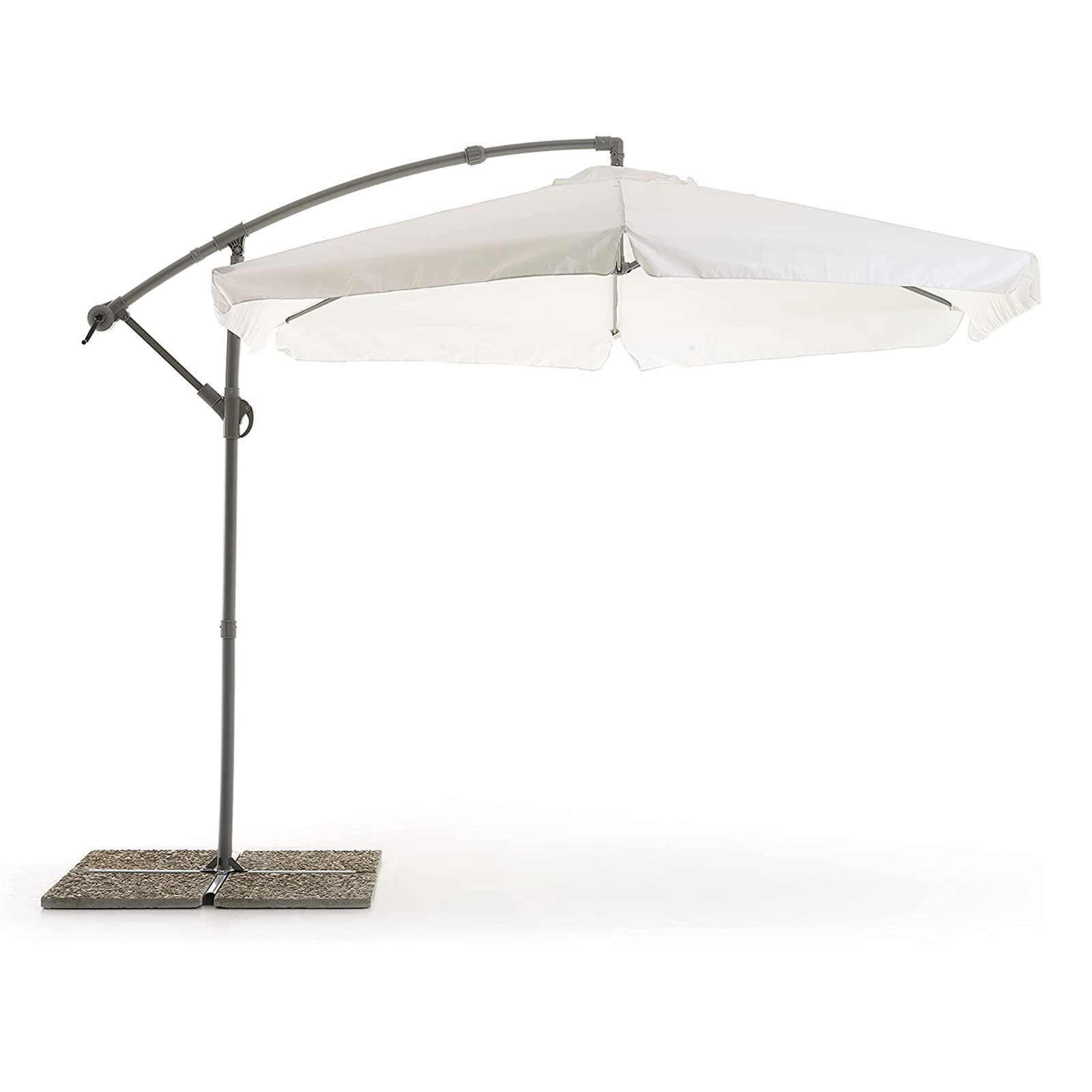 Ombrellone-da-giardino-retrattile-Luna-rotondo-3-m-bianco-My-Garden Ombrellone da giardino retrattile Luna rotondo 3 m bianco My Garden