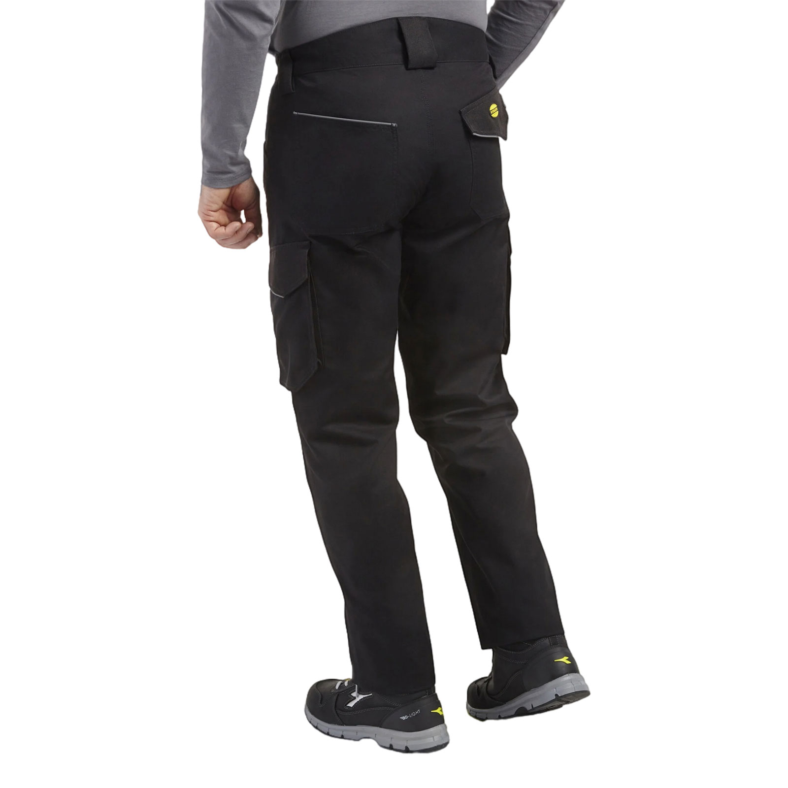 Pantaloni da lavoro Diadora Staff Cargo Nero in materiale antiabrasivo retro Pantaloni da lavoro Diadora Staff Cargo Nero in materiale antiabrasivo