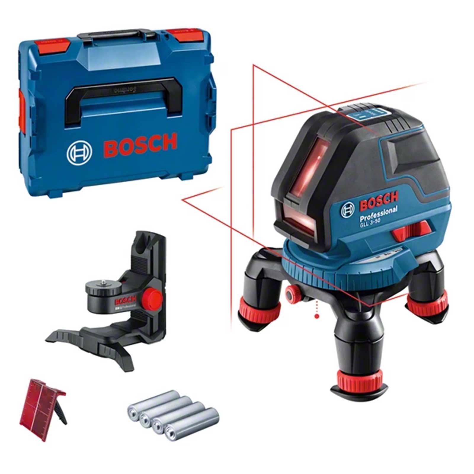 Bosch GLL 3-50 Professional livella laser a linee + Supporto BM 1 + box