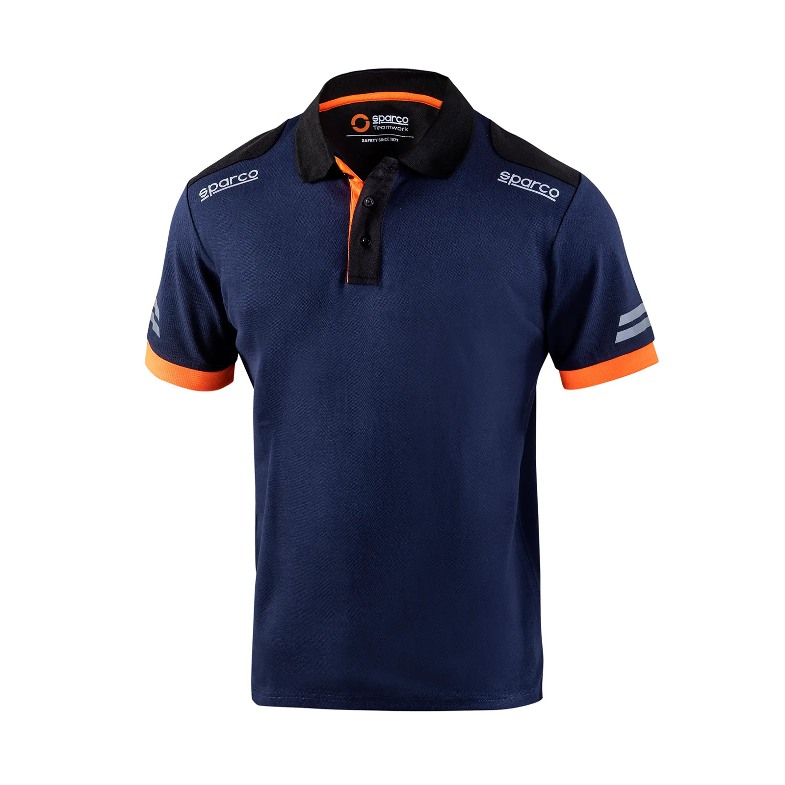 Sparco-Polo-Tech-blue-marine-arancio-fluo