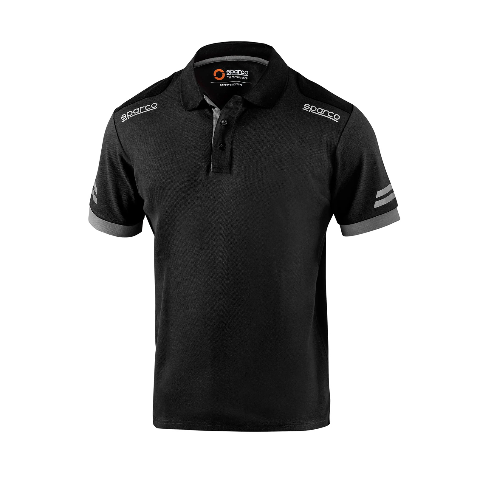 Sparco-Polo-Tech-nero-grigio-scuro