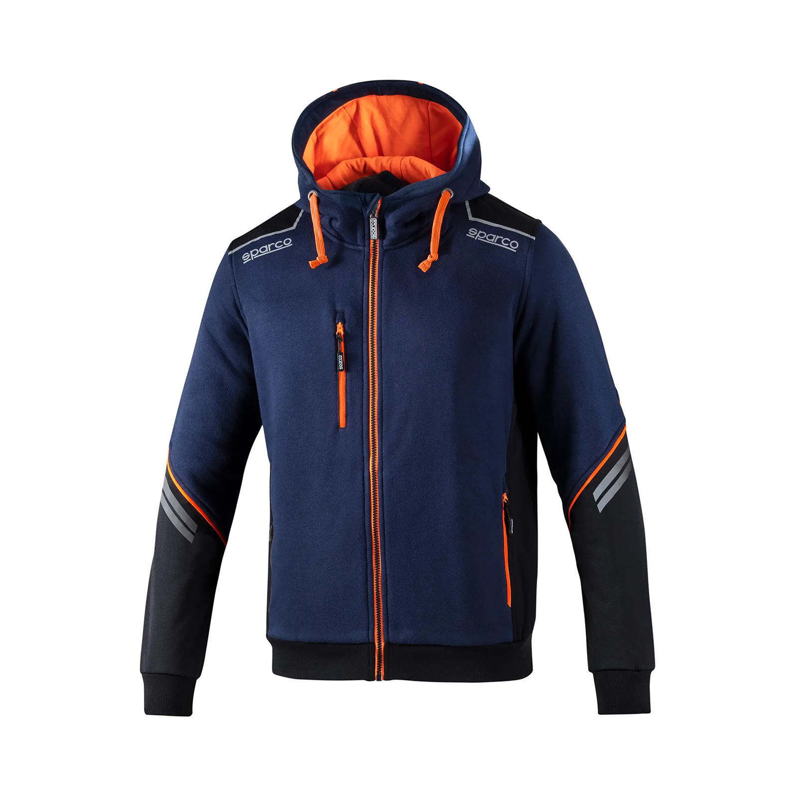 Sparco-Tech-Hooded-Felpa-blue-marine-arancio-fluo