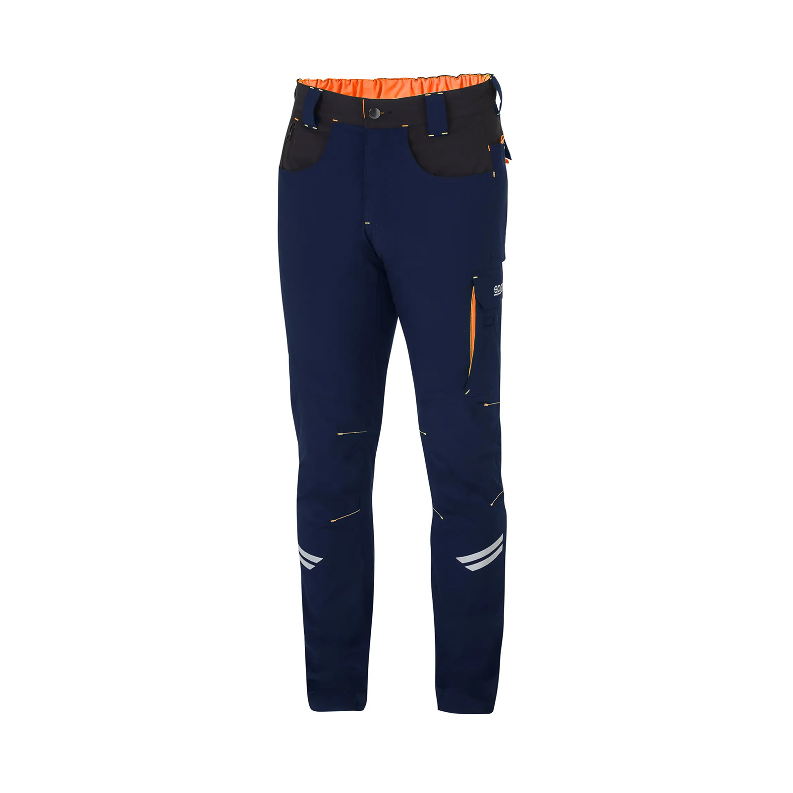 Sparco-Tech-Light-Pantaloni-blue-marine-arancio-fluo