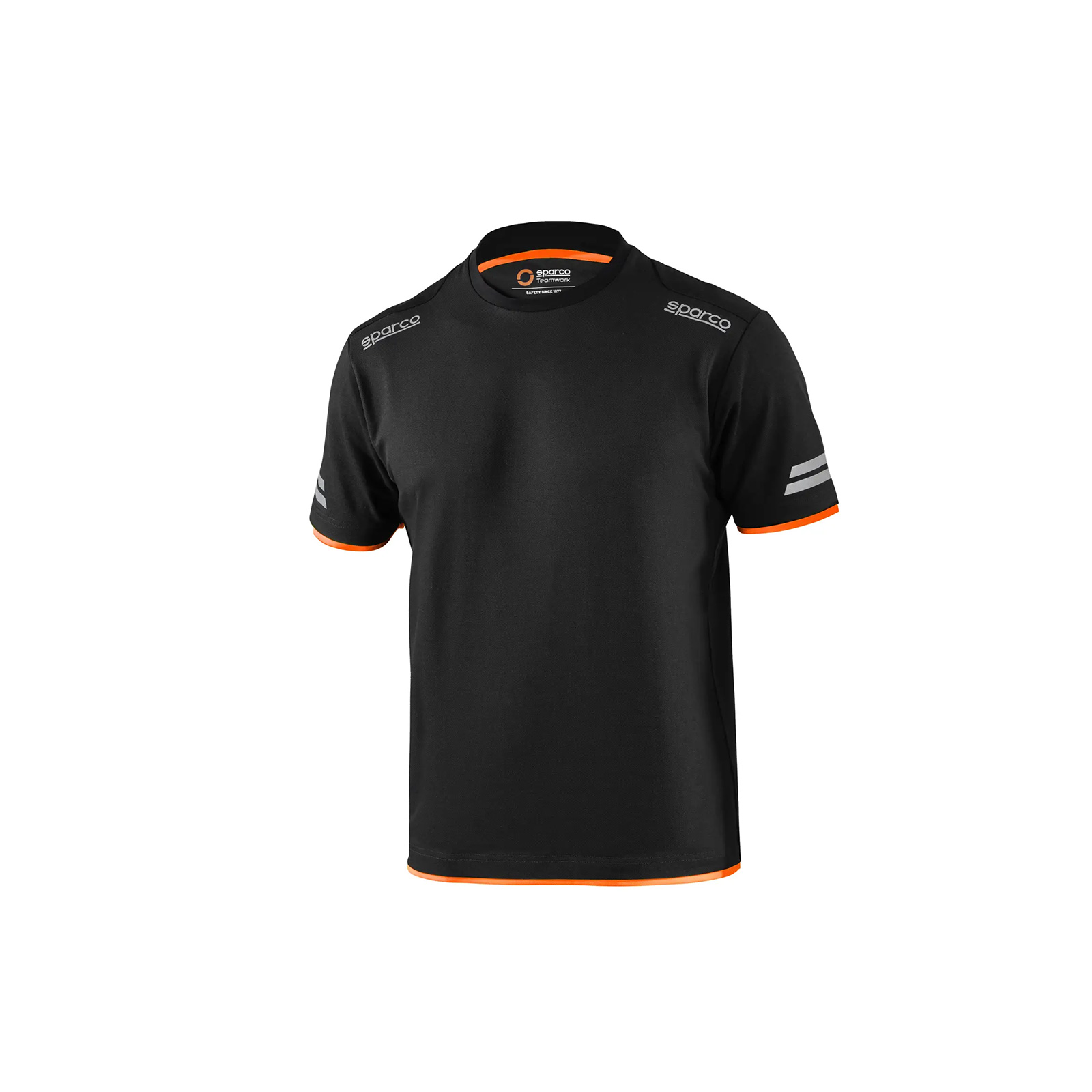 Sparco-Tech-T-shirt-nero-arancio-fluo